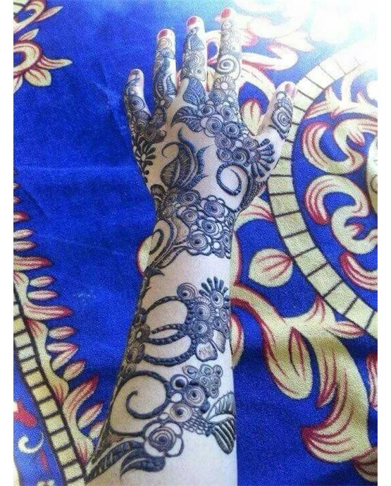 Bloom Scroll Art Blending Into Arabic Mehndi Design
