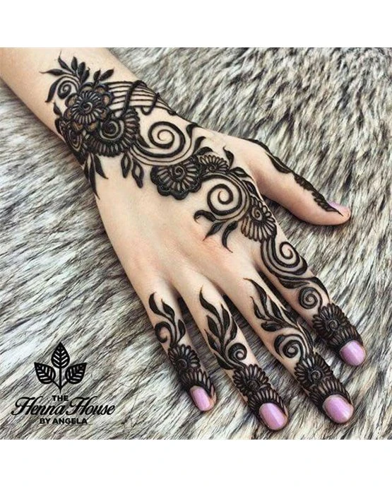 Droplet And Sunflower Lovely Arabic Mehndi Design Motif