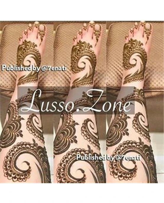 Luxurious Bead And Plait Covering Arabic Mehndi Design