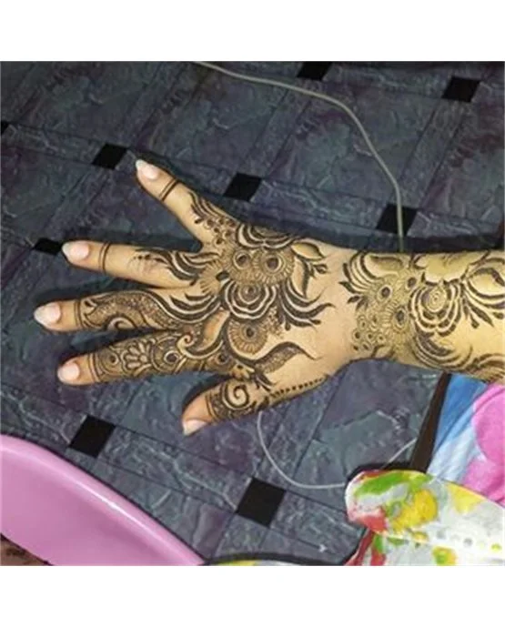 Whimsical Fusion Design Blending Into Arabic Mehndi Design