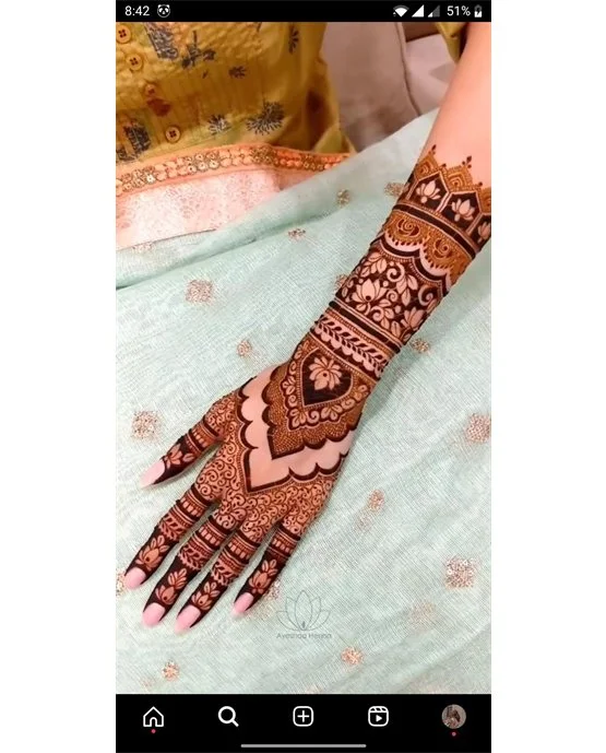 Traditional Fill And Dome Along Bridal Mehndi Design