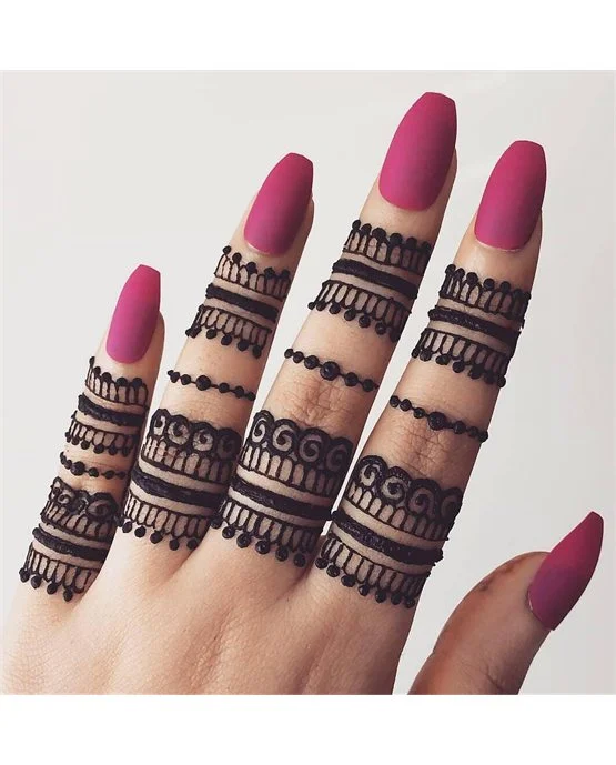 Classy Bangle Ring Finger Mehndi Design Effect Classy Bangle Ring Finger Mehndi Design Effect