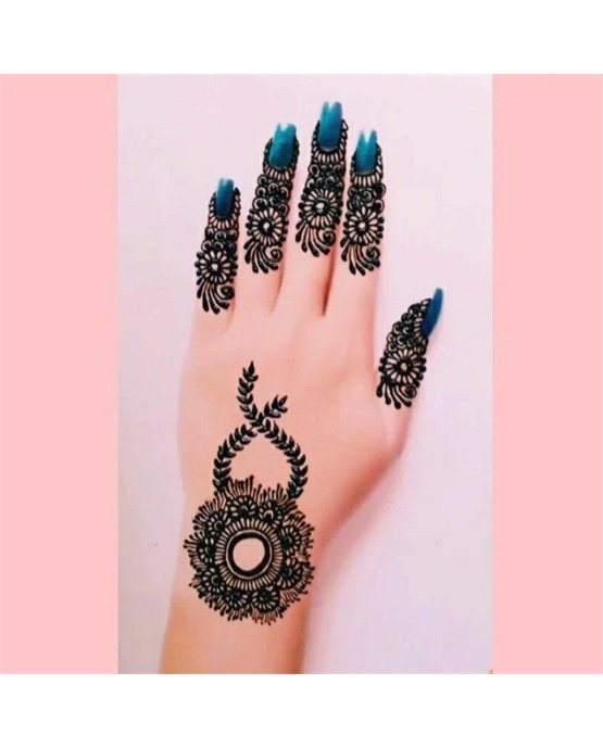 Cuff Inspired Ornate Royal Finger Mehndi Design Cuff Inspired Ornate Royal Finger Mehndi Design