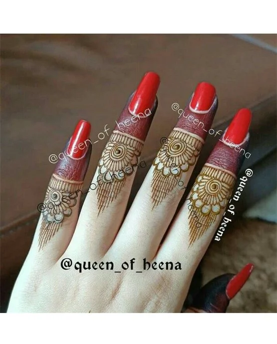 Glamorous Geometric Simple Finger Mehndi Design Style Glamorous Geometric Simple Finger Mehndi Design Style