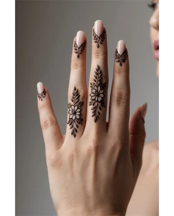 Gorgeous Paisley And Mesh Along Simple Finger Mehndi Design Gorgeous Paisley And Mesh Along Simple Finger Mehndi Design