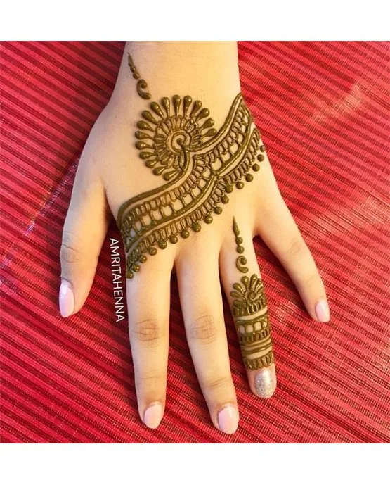 Majestic Swirl Simple Finger Mehndi Design Theme Majestic Swirl Simple Finger Mehndi Design Theme