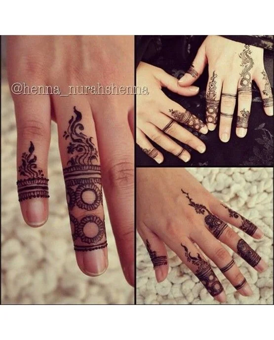 Refined Ruffle And Anklet Covering Simple Finger Mehndi Design Refined Ruffle And Anklet Covering Simple Finger Mehndi Design