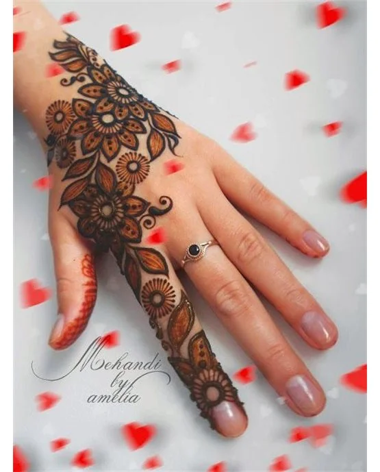 Classy Bangle Stylish Finger Mehndi Design Effect Classy Bangle Stylish Finger Mehndi Design Effect