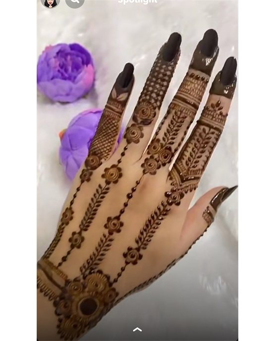 Crescent And Bloom Charming Stylish Finger Mehndi Design Symmetry Crescent And Bloom Charming Stylish Finger Mehndi Design Symmetry